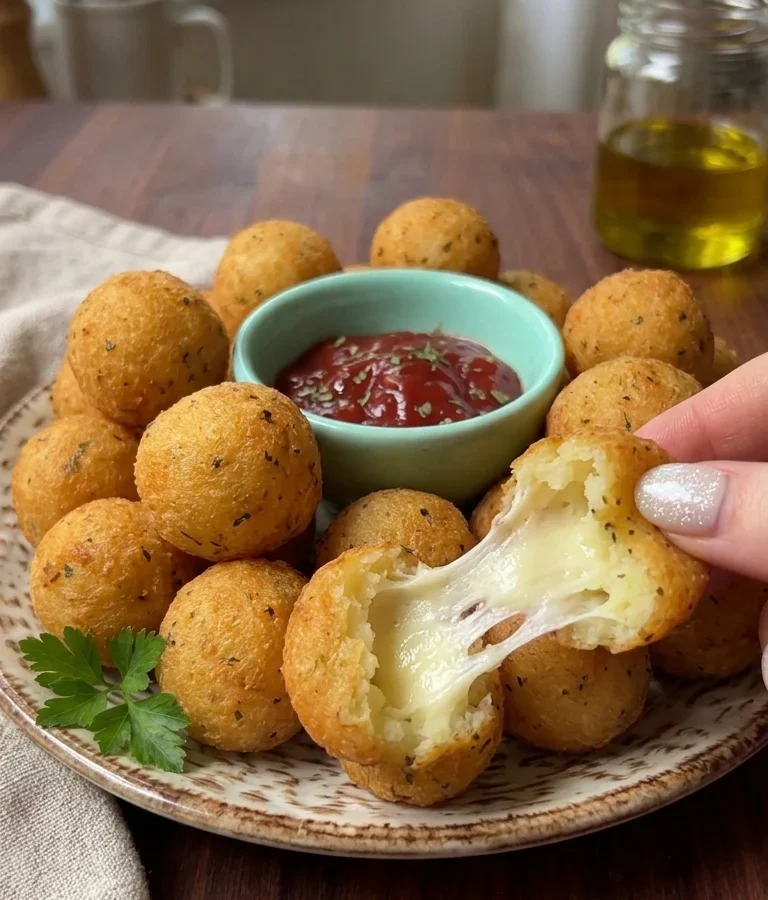 Crispy Cheesy Garlic Potato Bites