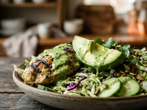 Viral-Style Green Goddess Chicken Crunch Salad