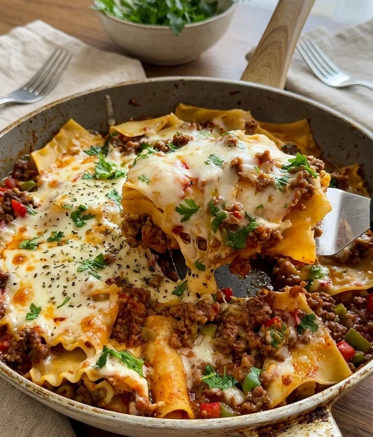 One-Skillet Beef Lasagna