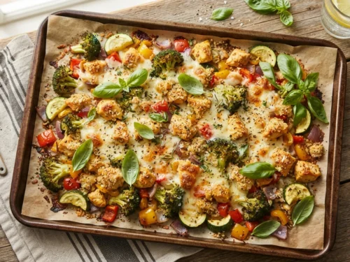 Cheesy Chicken and Veggie Sheet Pan Recipe
