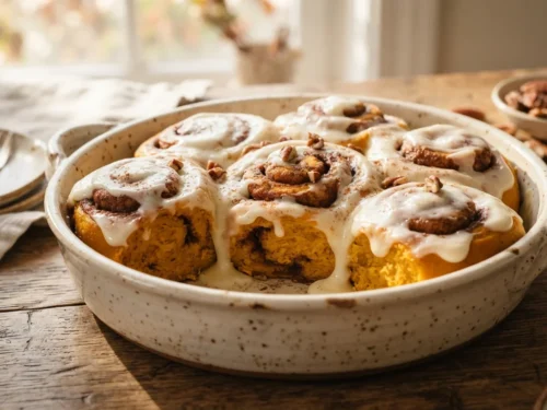Soft Pumpkin Cinnamon Rolls with Cream Cheese Icing