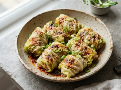 Easy Pan-Seared Napa Cabbage Rolls