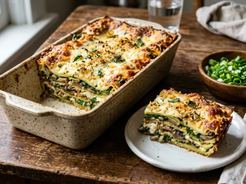 Mushroom & Spinach Zucchini Loaf Pan Lasagna