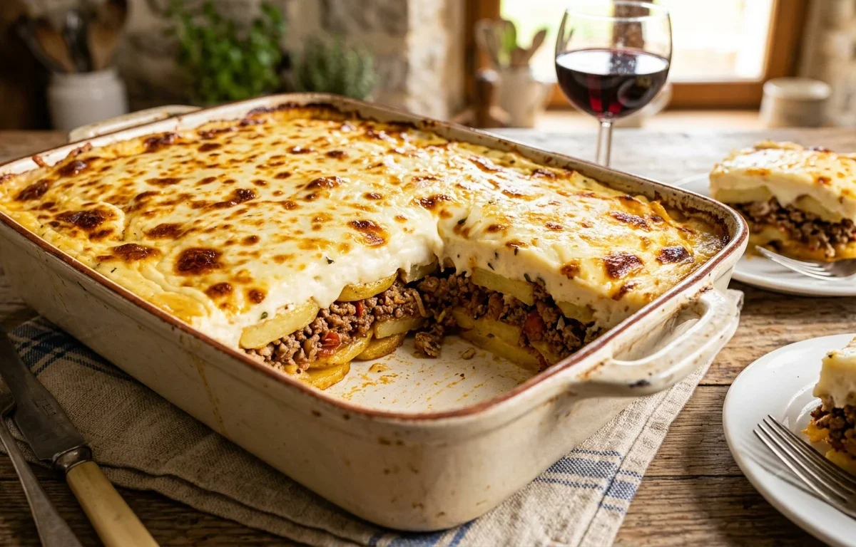 Potato and Ground Beef Moussaka Casserole