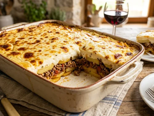 Potato and Ground Beef Moussaka Casserole