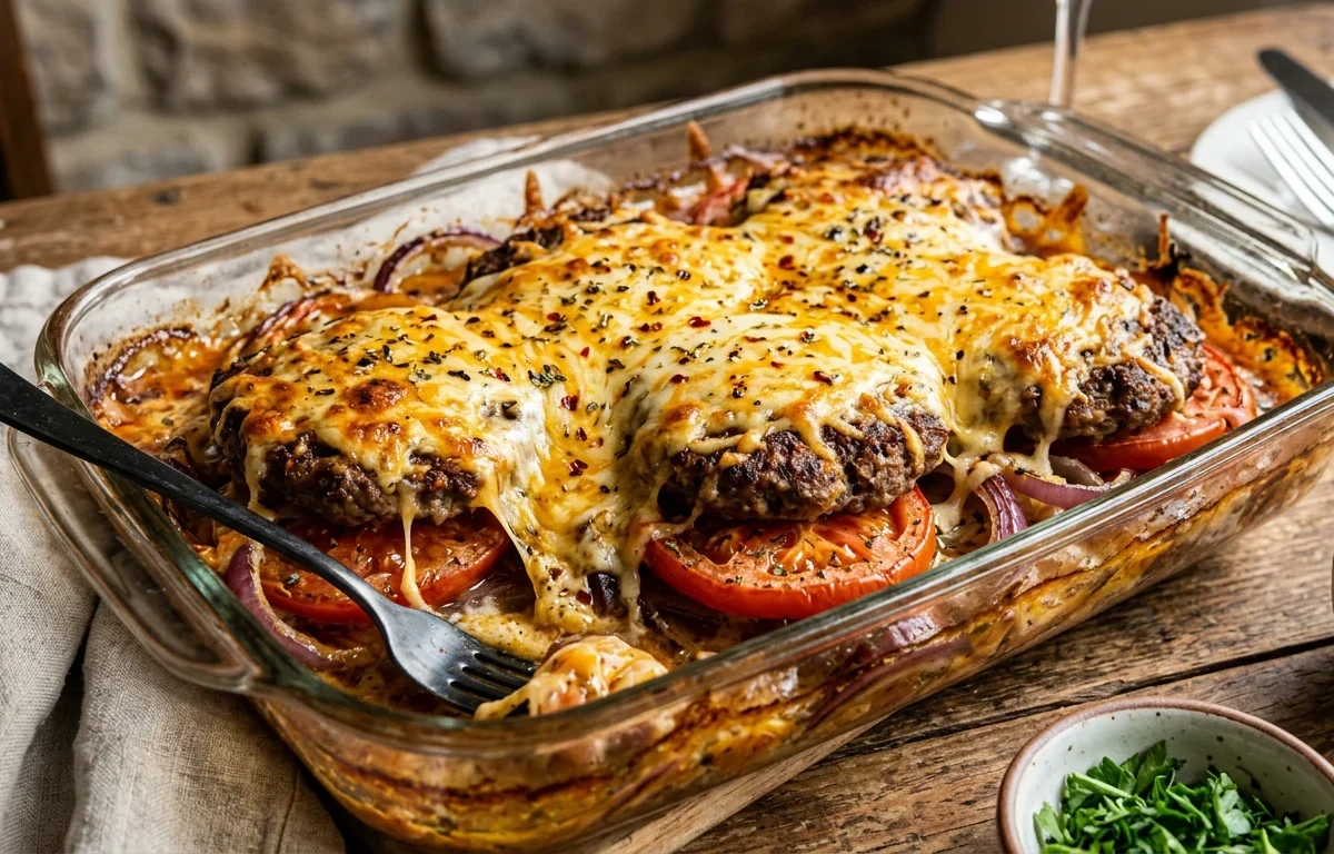 Cheesy Baked Beef Patties
