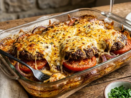 Cheesy Baked Beef Patties