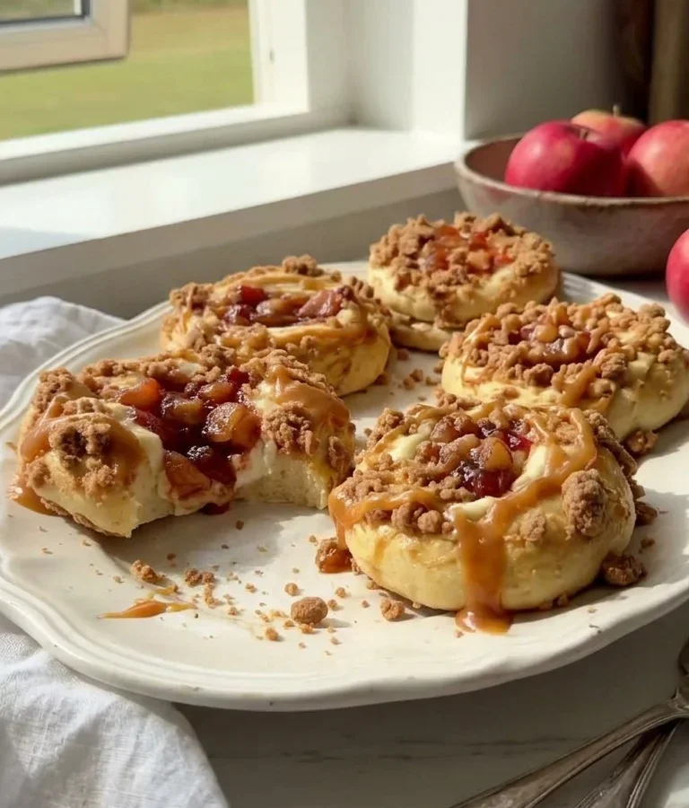 Apple Caramel Cream Cheese Buns
