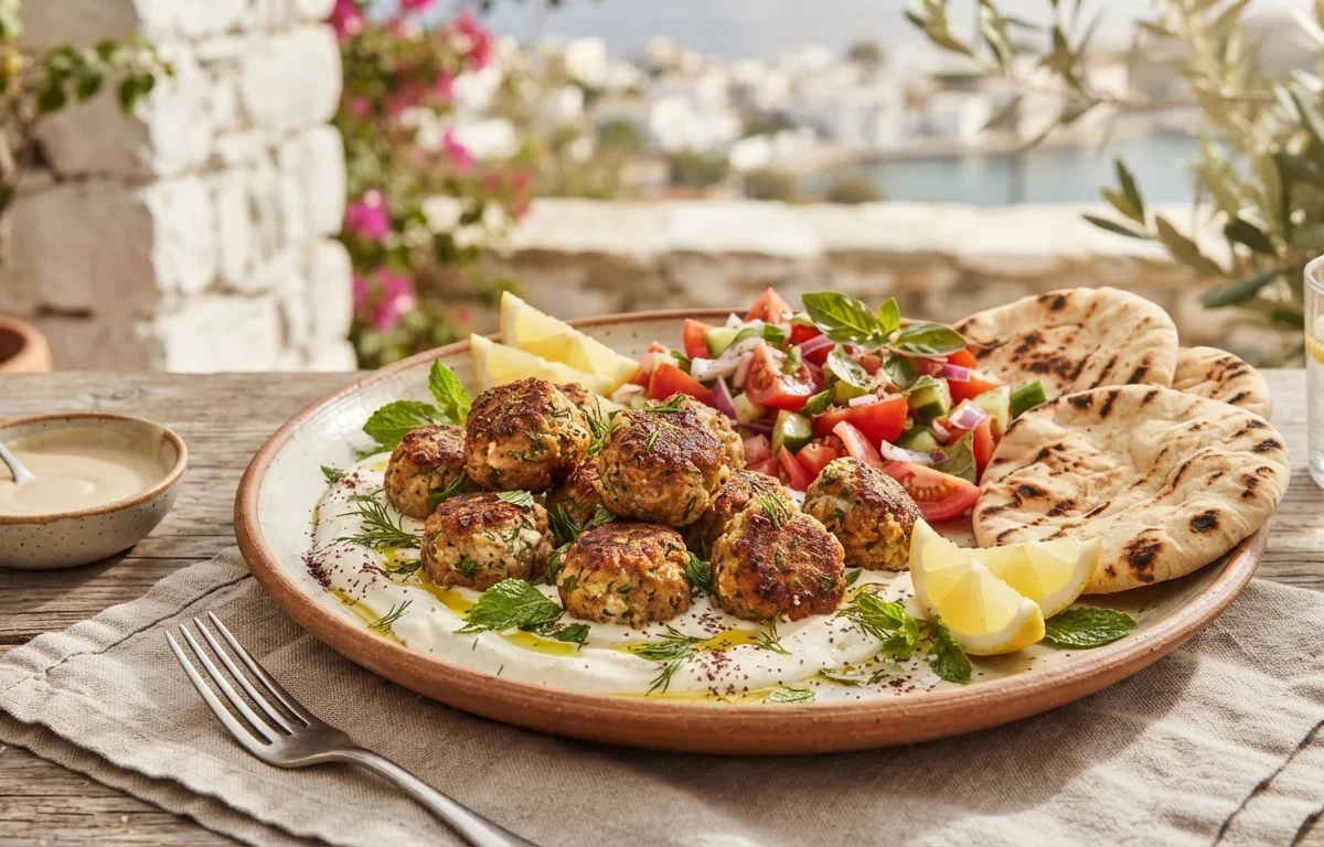 Greek-Style Eggplant & Feta Meatballs