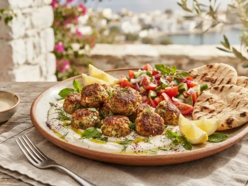 Greek-Style Eggplant & Feta Meatballs
