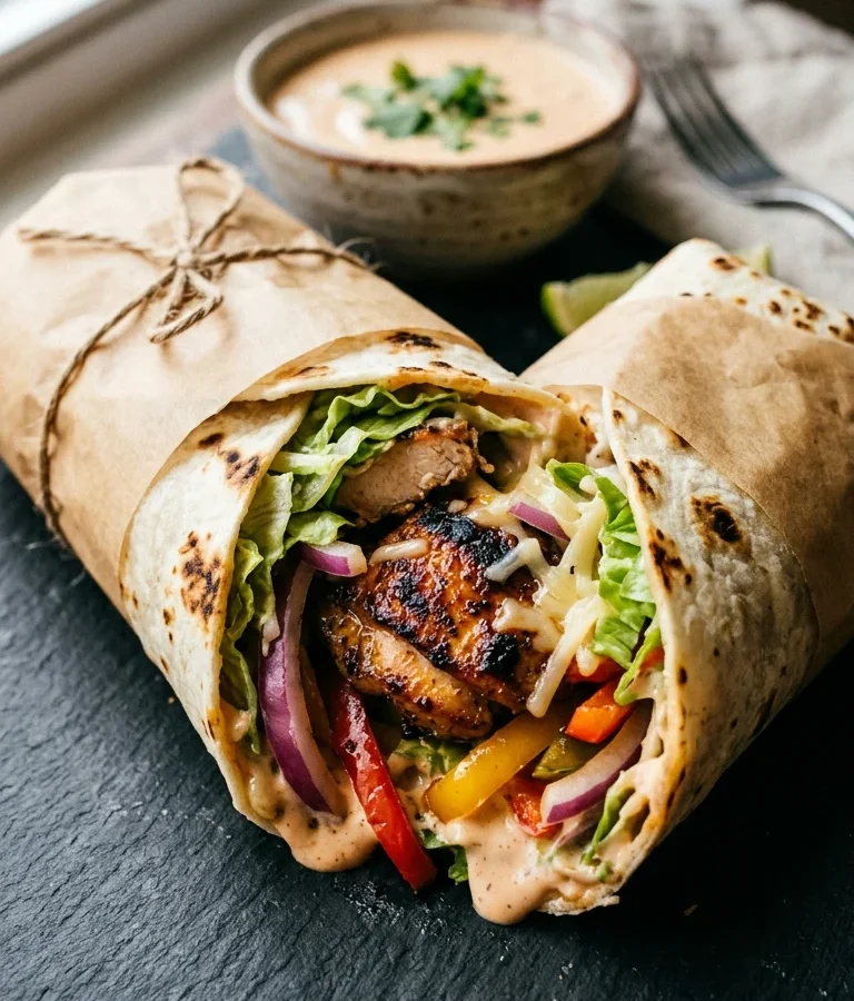 Chipotle Chicken Wrap with Creamy Chipotle Sauce