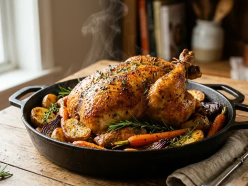 Juicy Garlic Butter Whole Roast Chicken
