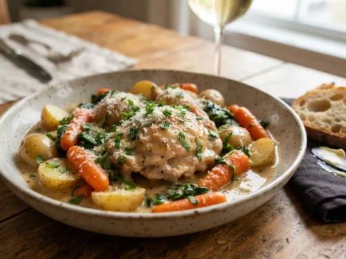Creamy Garlic Chicken Crockpot Dinner