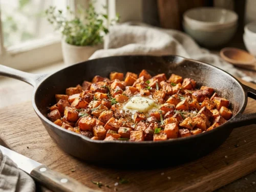 Crispy Skillet Sweet Potato Hash Browns