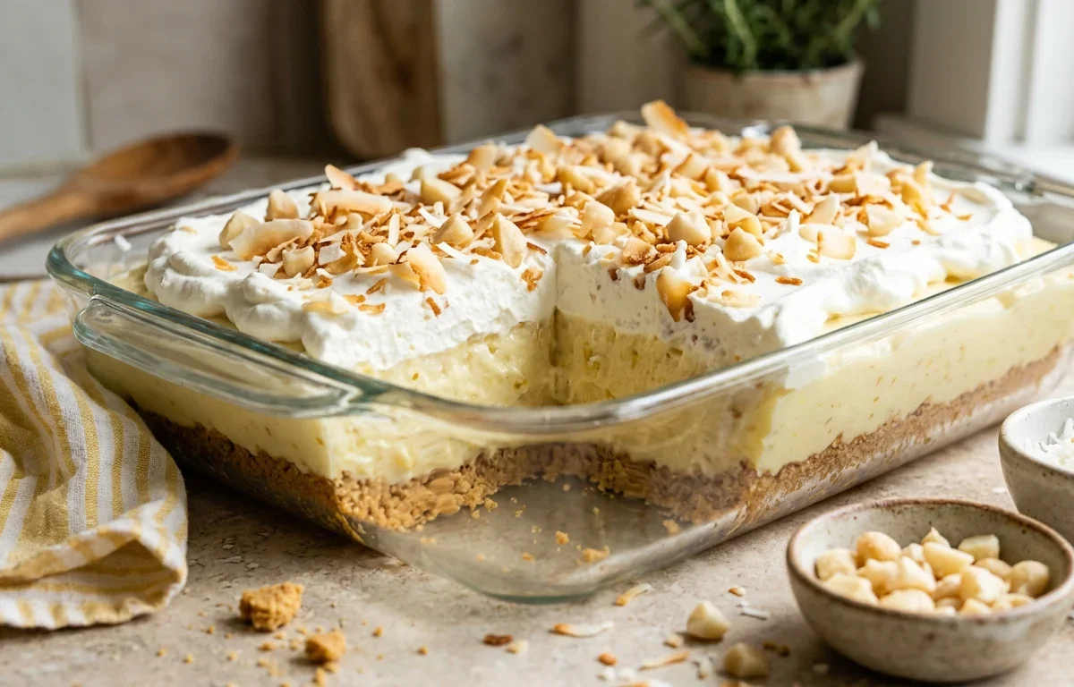 Layered Macadamia Pineapple Dream Dessert