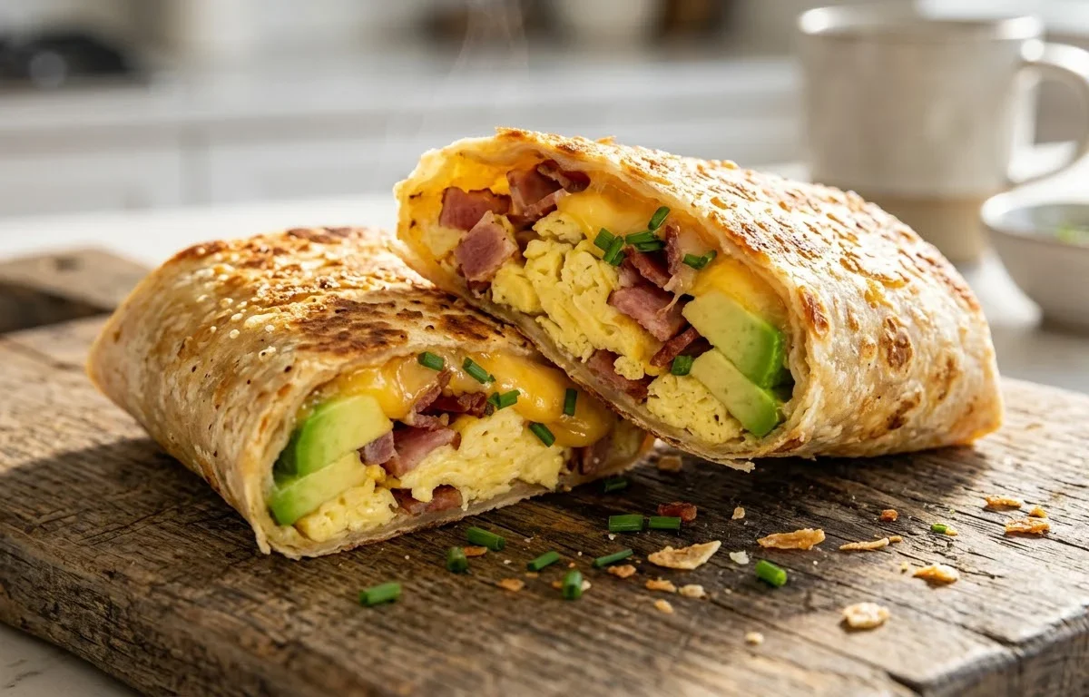 Air Fryer Crispy Breakfast Tortilla Wrap