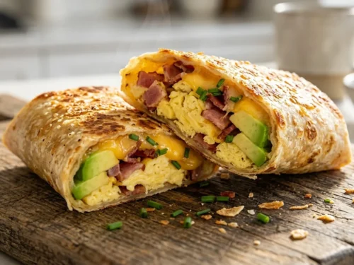 Air Fryer Crispy Breakfast Tortilla Wrap