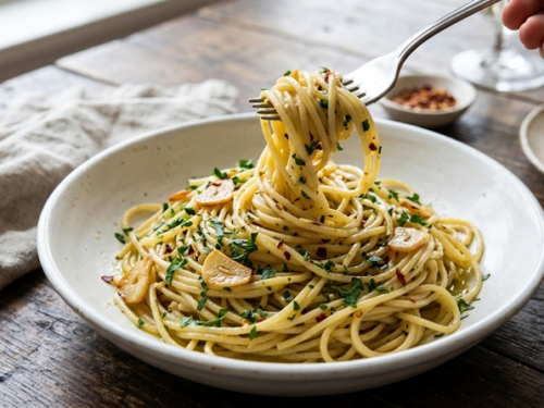 Spaghetti Aglio e Olio: A Classic Garlic and Olive Oil Pasta in 20 Minutes